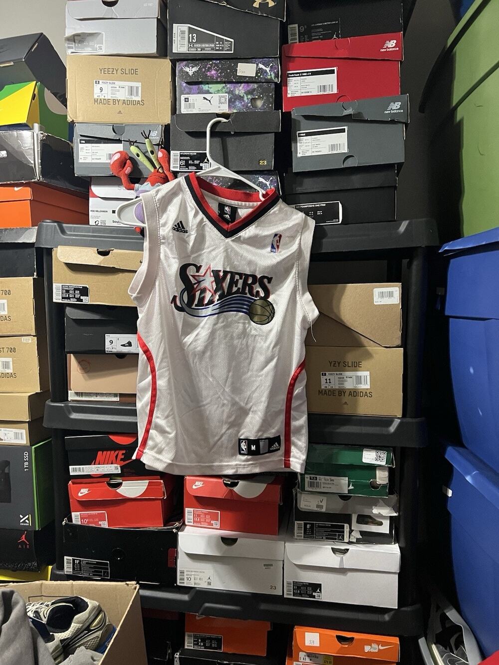 Size Youth M (10-12yo)- VTG Adidas NBA Philaldephia 76ers Blank Jersey